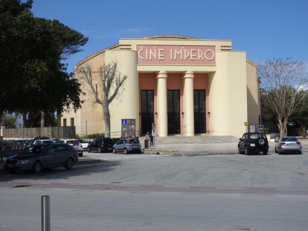 Cine Impero, a rationalist building in Marsala, Sicily.