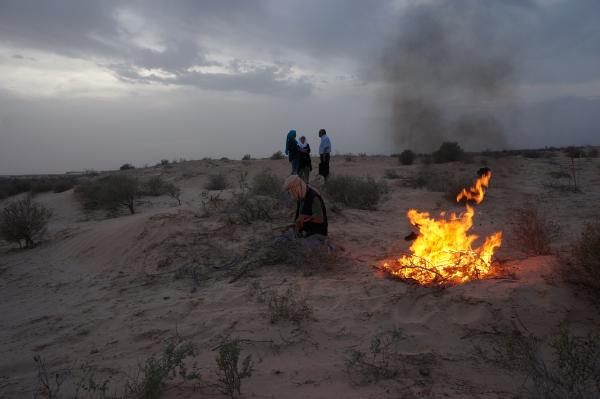Fire in the desert, Tunisia